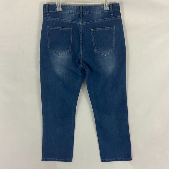 Misslook Women's Sunflower Floral Jeans Straight Leg Size XL (34 x 31) NWT - Picture 5 of 10